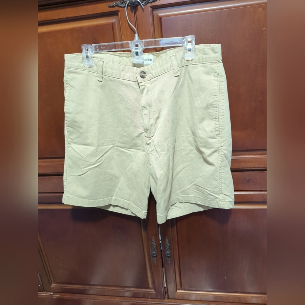 Saddlebred Men's Shorts Khaki Beige Chino Slash Pockets Size 34 EUC - Picture 8 of 14